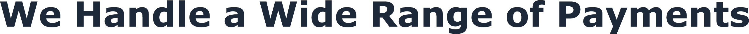 We Handle a Wide Range of Payments